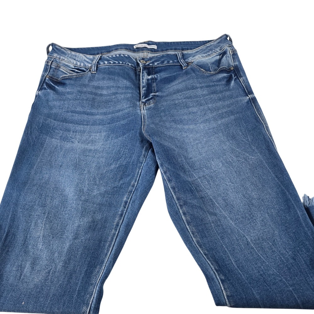 KanCan Maurices Womens High Rise Skinny Jeans Medium‎ Wash Frayed Raw Hem Blue